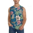 thumbnail image 2 of Goofa Colorful Flowers Printed Men's Sleeveless T-Shirt - Athletic Gym Workout Tank Top for Men - Moisture-Wicking, UPF 30+ Quick-Dry Muscle Tee-Small, 2 of 8