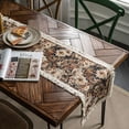 thumbnail image 1 of Oubit Table Runnerwith Tassels,Jute Table Runner Jacquard Table Runner Decoration Jacquard Jute Table Runner Ultra Responsive, 1 of 5