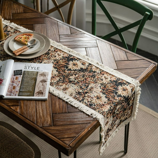 Jute Table Runner Table Runner Decoration Table Cloth Art Runner Sunflower Pattern Table Runner Jute Table Runner Jute Table Runner Sunflower Pattern