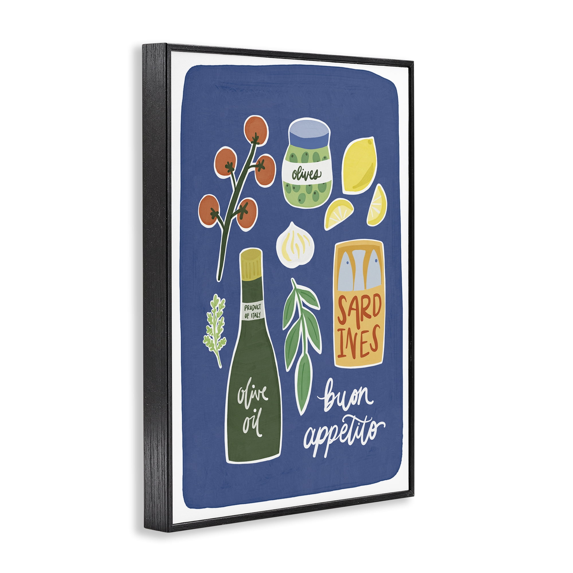 Stupell Industries Italian Kitchen Necessities Black Framed Giclee Art, design by Amanda Houston