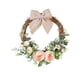 thumbnail image 2 of Corona de puerta, corona de flores artificiales, guirnalda decorativa de aro de ratán con vegetación para Rosa, 2 of 9