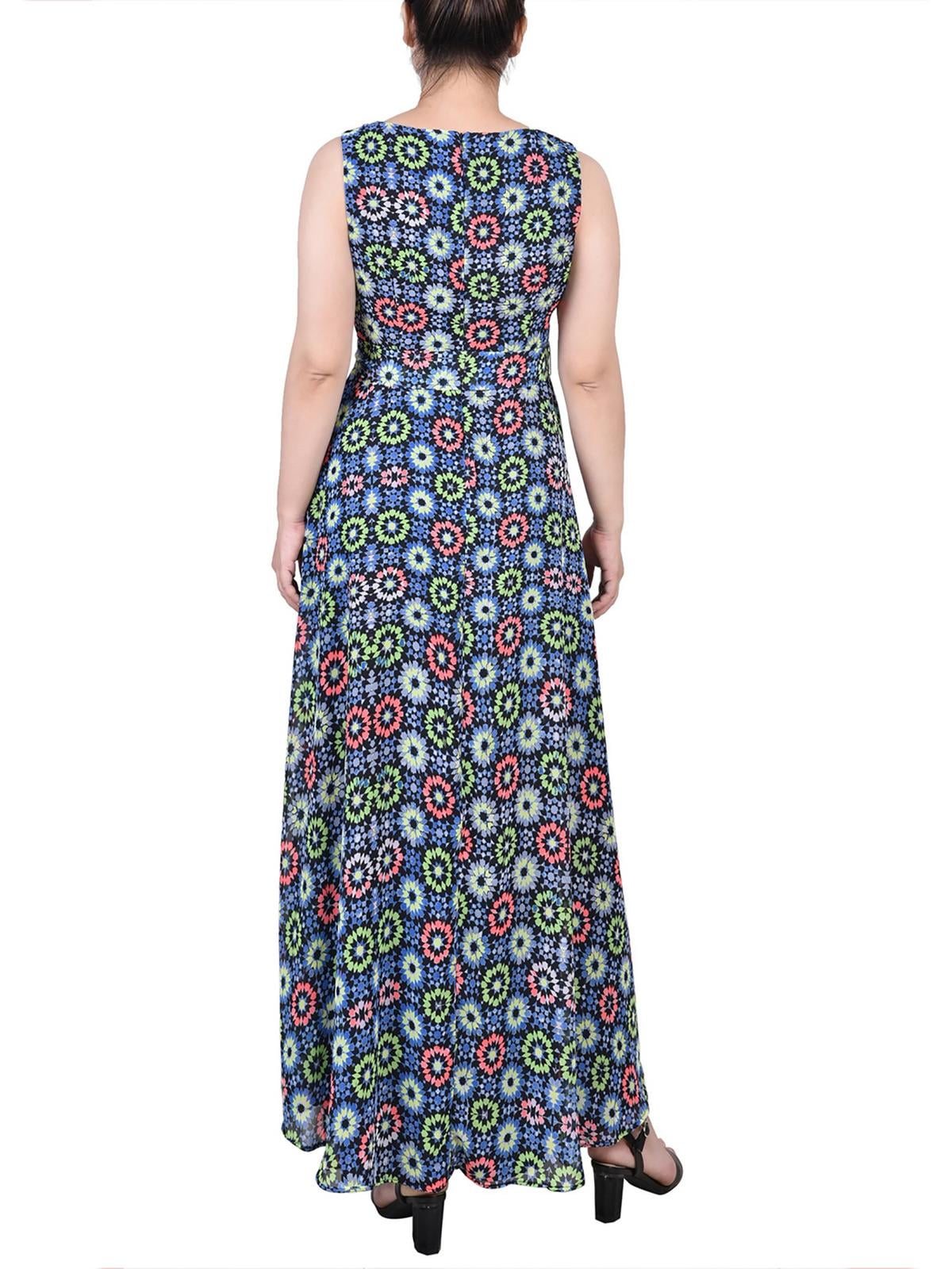 Womens Petites Chiffon Printed Maxi Dress - image 2