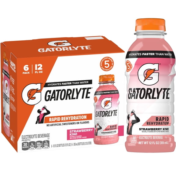 Gatorade Gatorlyte Strawberry Kiwi 12 fl oz 6 count