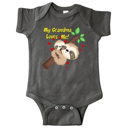 

Inktastic My Grandma Loves Me Sloth Gift Baby Boy or Baby Girl Bodysuit