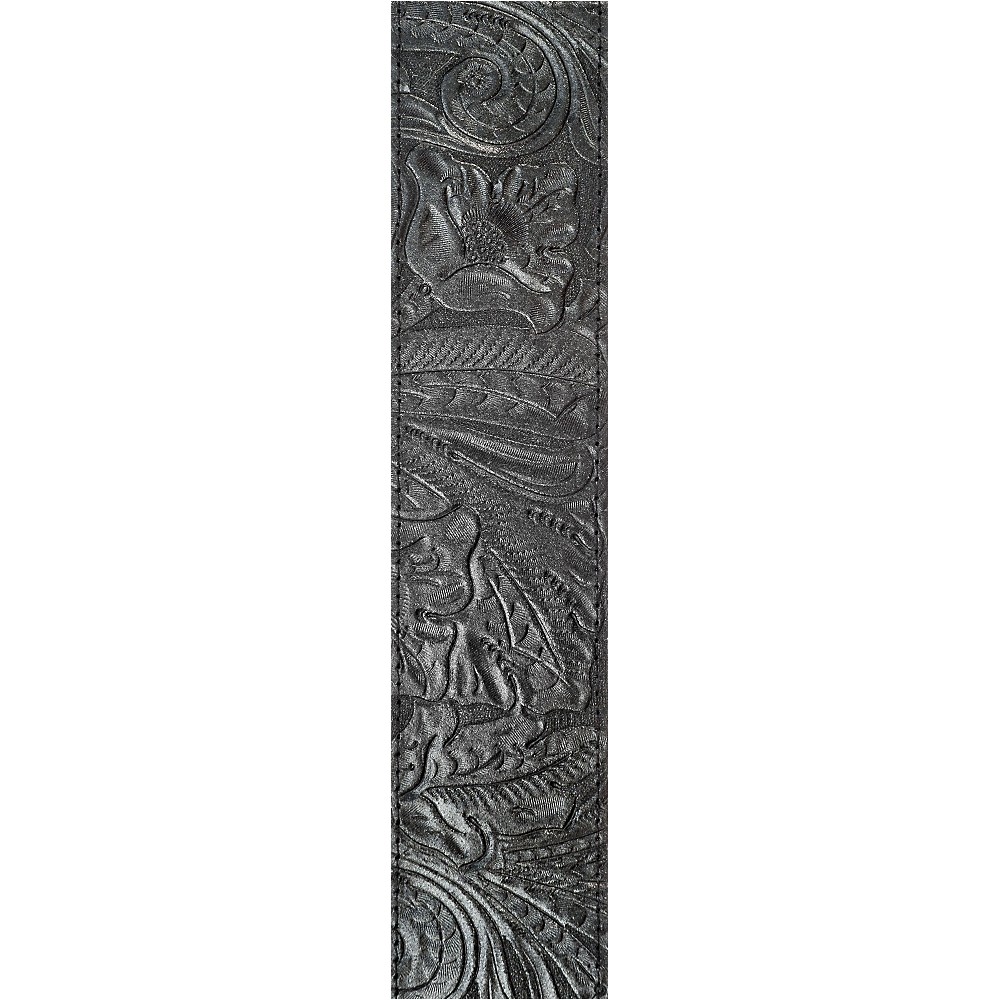 D'Addario Planet Waves Embossed Leather Guitar Strap Black
