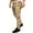 Khaki, variant on Aueoeo Mens Pants, Mens Work Pants Men's Casual Solid Color Workwear With Pockets Elastic Waistband Drawstring And Ankle Binding Sports Pants Motorcycle Pants