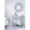 thumbnail image 3 of Elegant Lighting Side Cabinet Contemporary Silver Clear Brushed Steel Mirror Solid Wood Mirrors, 3 of 5
