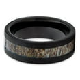 thumbnail image 2 of Deer Antler Tungsten Ring 8mm Tungsten Band Black Tungsten Ring Wedding Band, 2 of 3