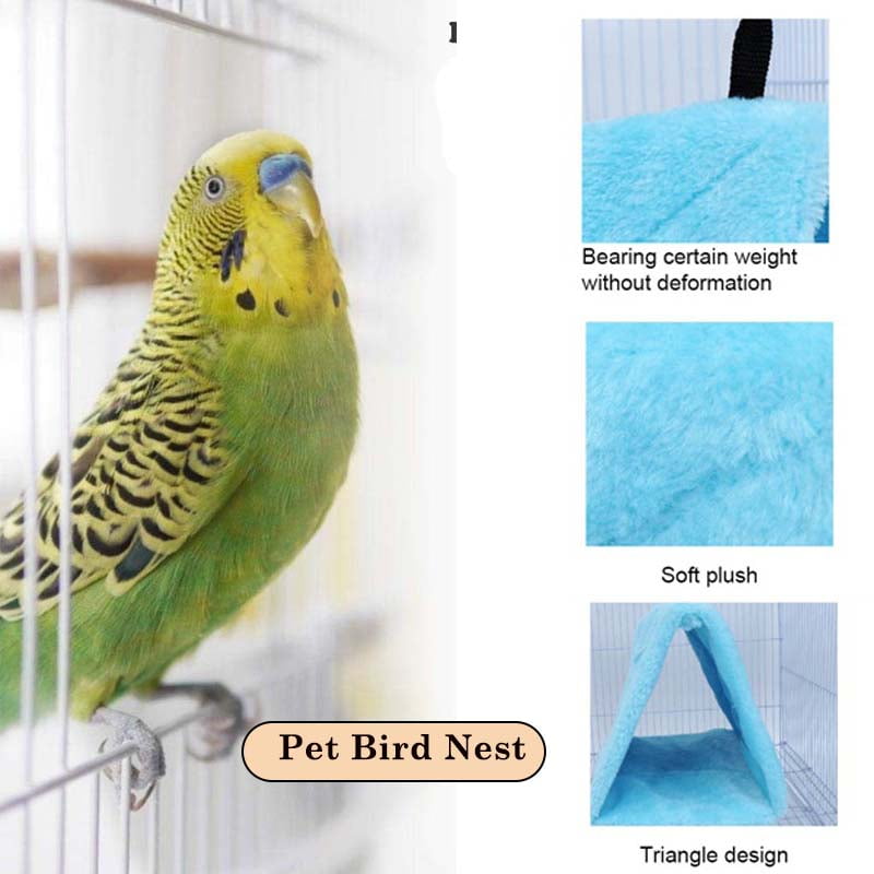 Diamond Doves Cage Toy Tent Plush Happy Hut Hammock Hanging Cave Snuggle for Budgies Parakeet Cockatiels Cockatoo Conure Lovebird Finch Uheng Pet Bird Nest House Parrot Bed 