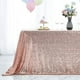 thumbnail image 4 of Mantel Rectangular de Lentejuelas Oro Rosa para Fiestas Navideñas, 150 X 100 Cm | Decoración para Bodas y Fiestas | Fondo Brillante | Poliéster | 0,27 Kg | Reutilizable y Sin Arrugas, 4 of 6