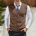 thumbnail image 2 of uikmnh Vests for Men's Knit V-Neck Sweater Vest Slim Fit Button Up Cardigan for Layering Business Casual and formal Attire Versatile All Season Wear Size:L, 2 of 5
