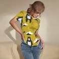 thumbnail image 6 of Goofa Cartoon Bear Yellow Printed Women Rash Guard Short Sleeve,Tummy control Swimsuit Surfing Swimsuit Bathing Suit One Piece Swimsuit UPF 50-, 6 of 9