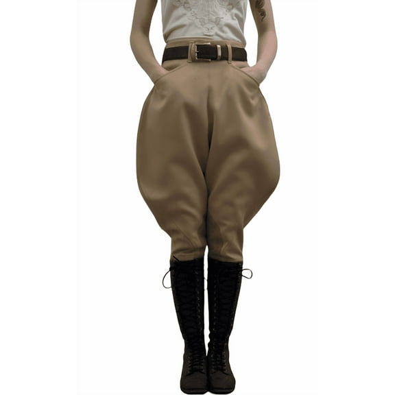 Women Khaki Hunting Baggy Cotton Pants – Polo & Horse Riding Sports Trousers