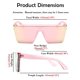 thumbnail image 5 of Gafas de Sol FEISEDY Grandes con Montura Cuadrada Plana B2470 Protección UV400, 5 of 9