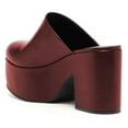thumbnail image 4 of YDN Women Comfortable Almond Closed Toe Slip On Mules Cozy Platform Chunky High Heel Sandals Party Dress Daily Shoes Size 6 Red, 4 of 4