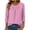 Pink, variant on Summer Blouses for Women Round Neck Pleated Random Polka Dot Print Faux Laid-back three-quarter Sleeve Casual Fashion Blouse Wine S
