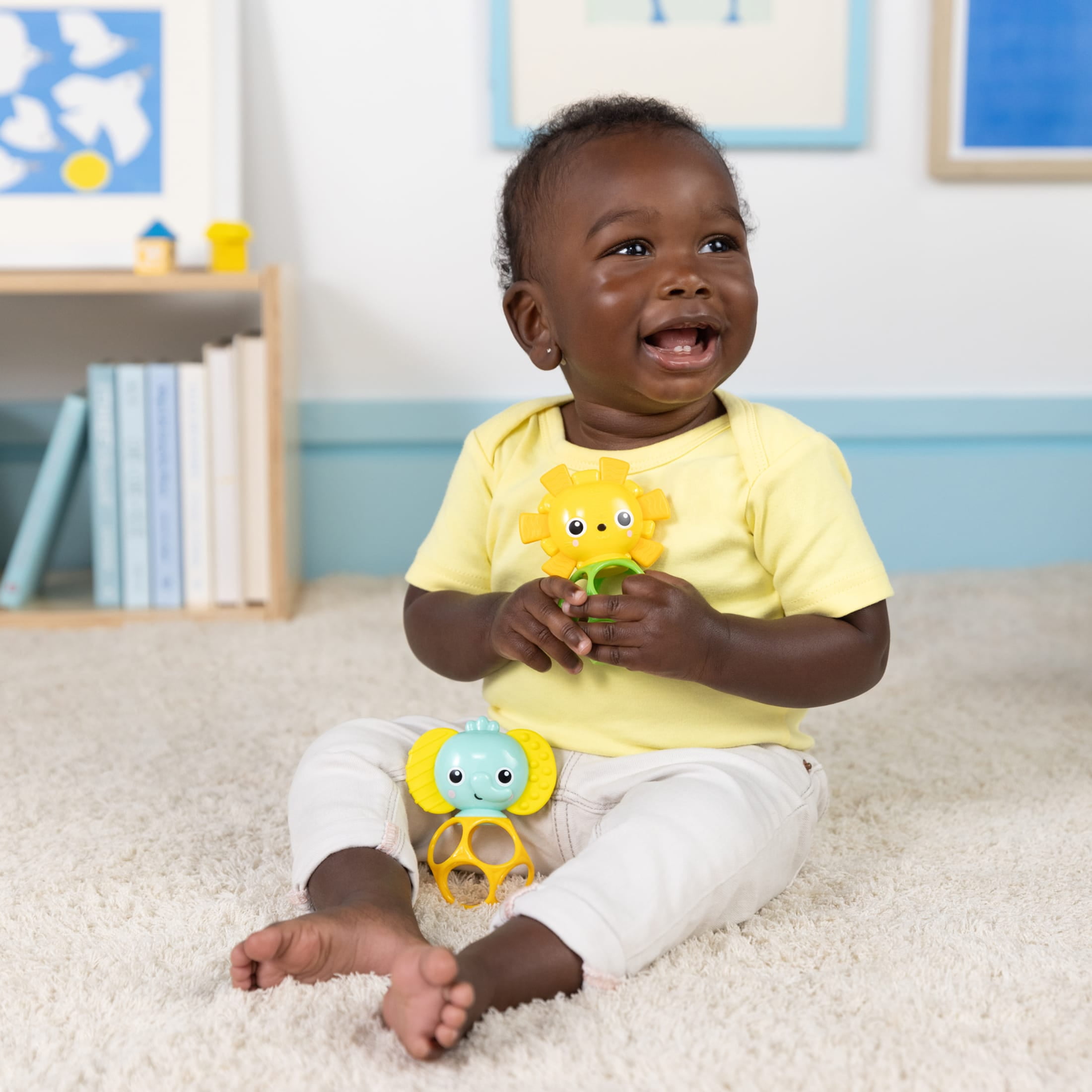 Bright Starts Soother Pals Easy-Grasp Teether Toys, Unisex, Newborn