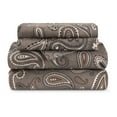 thumbnail image 5 of Superior Paisley Cotton Flannel Sheet Set, California King, Grey, 5 of 6