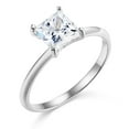 thumbnail image 2 of Wellingsale Ladies Solid 14k White Gold Polished CZ Cubic Zirconia Princess Cut Engagement Ring - Size 6, 2 of 6