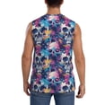 thumbnail image 4 of Fotbe cool Skull colorful Men's Camiseta sin Mangas Estampada para Hombres, Playera Casual para Gimnasio, Entrenamiento, Playa-3X-Large, 4 of 7