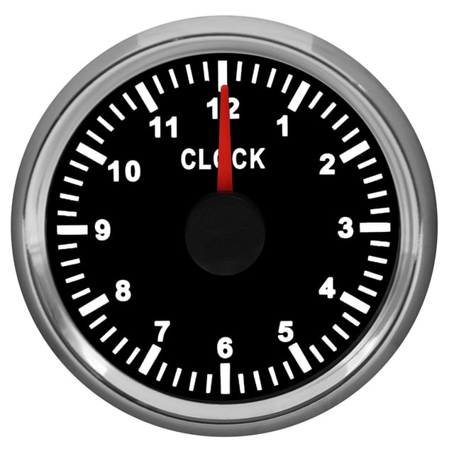 52mm Clock Gauges Instrument Panel Hour Meter 0-12 Hours Display With LED Backlight For Car Boat Motorcycle 9-32v ,Easy to Calibrate