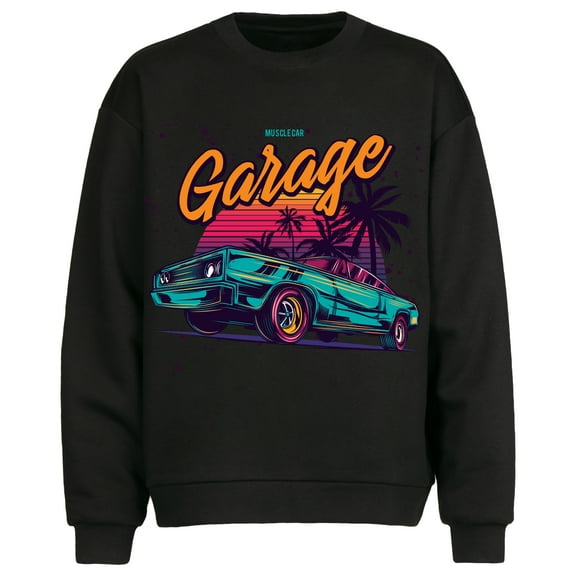 Original Illustration of an Muscle Car Design Unisex Long Sleeve T-Shirt, Style Inner Layering Top,Sizes S-2XL