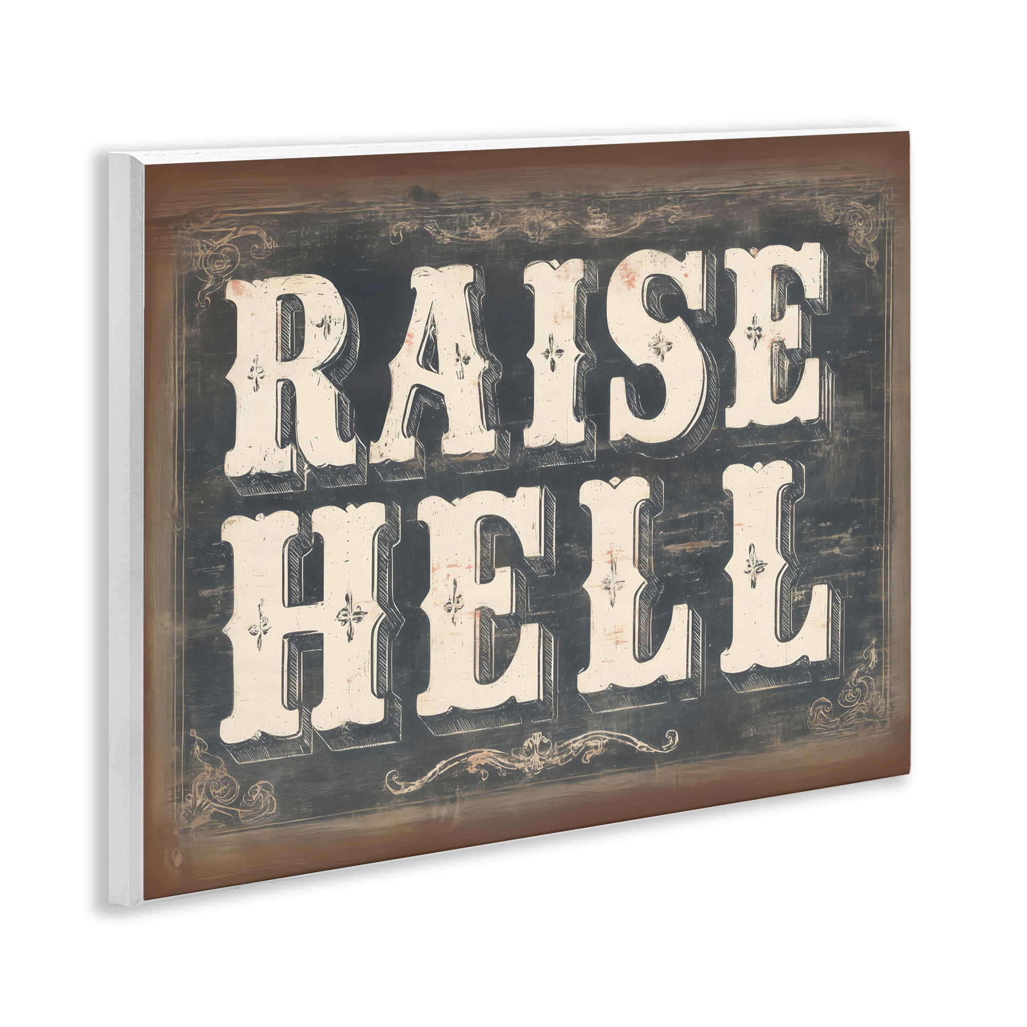 Stupell Industries Raise Hell Vintage Western Wall Plaque Art, design by Arlington Prints