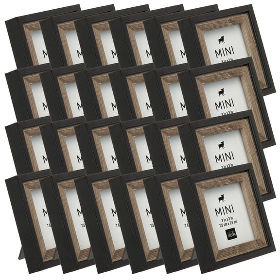 Studio Decor Gray & Black 3" x 3" Mini Frame, 24 Pack