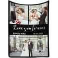 thumbnail image 3 of Customized Blanket with Picture Your Text Here 10 Photos Blankets Personalized Gifts for Adults Family Dad Mom Couples,Custom Photo Blanket Memorial Gifts for Christmas Birthday Blankets, 3 of 5