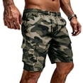 thumbnail image 2 of HKYNLAG Cargo Shorts for Men Relaxed fit Elastic Waist Athletic Work Shorts Summer Lightweight Hiking Shorts Multi Pockets Dark Green L, 2 of 6