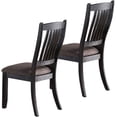 thumbnail image 3 of Dtwnek Set of 2 Classic Wood Side Chair Fabric Upholstered Seat Dining Chair, Coffee, 3 of 7