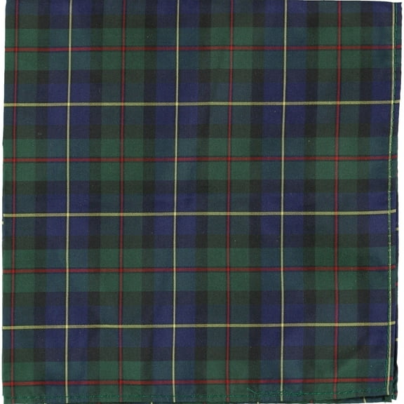 Club Room Mens Tartan Pocket Square, Green, One Size