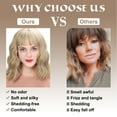 thumbnail image 5 of MORICA Hair Synthetic Curly Bob Wig with Bangs Short Wavy Hair for Women Bob Style Heat Resistant Colored Wigs, 5 of 8
