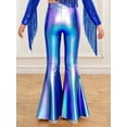 thumbnail image 3 of RUNQHUI Kids Girls Split Bell-Bottom Metallic Pants for Party Pageant Dance Sparkle Bell Bottoms Blue 8, 3 of 6