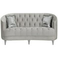 thumbnail image 3 of Avonlea Sloped Arm Tufted Loveseat Grey, 3 of 6