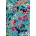 thumbnail image 3 of Unique Loom Indica Azalea Rug Aqua/Blue 4' 1" x 6' 1" Rectangle Botanical Modern Perfect For Living Room Bed Room Dining Room Office, 3 of 4
