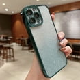 thumbnail image 2 of Compatible with iPhone 12 Pro Detachable Glitter Paper Plating Case, Luxury Bling Sparkly Shiny Clear Case for Women Girls Drop Protection Shockproof Phone Case for iPhone 12 Pro, Darkgreen, 2 of 12