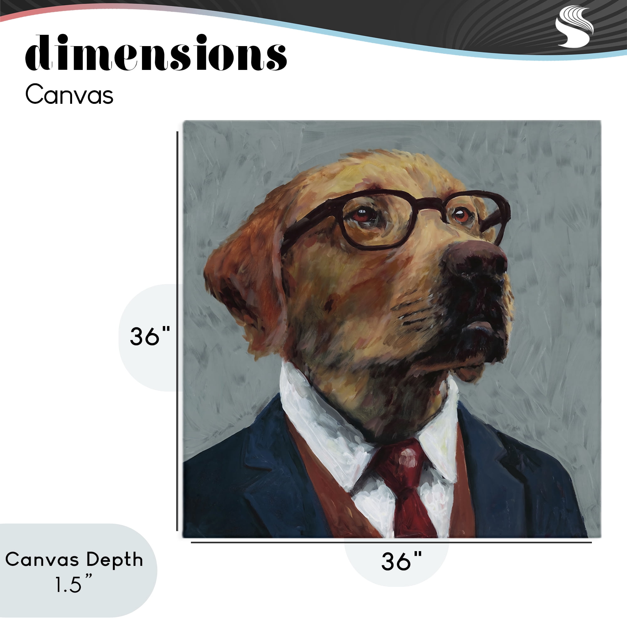 Stupell Industries Bark Kent Portrait Canvas Wall Art, design by Studio Bautista