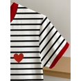 thumbnail image 4 of Camiseta Mujer Manga Corta Cuello Redondo Rayas Blancas Con Corazón, 4 of 17