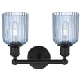 thumbnail image 2 of 616-2W-BK-G559-5BL Innovations Lighting Bridal Veil - 2 Light Bath Vanity-11.25 Inch Tall and 14 Inch Wide-Matte Black Finish-Princess Blue Glass, 2 of 2