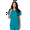 Teal Blue, variant on universal basics by adar women's double patch pocket snap front solid scrub top