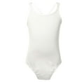thumbnail image 2 of YONGHS Kids Girls Basic Ballet Leotard Double Straps Crossover Back Gymnastic Sports Cami Shirt Ivory 5-6, 2 of 6