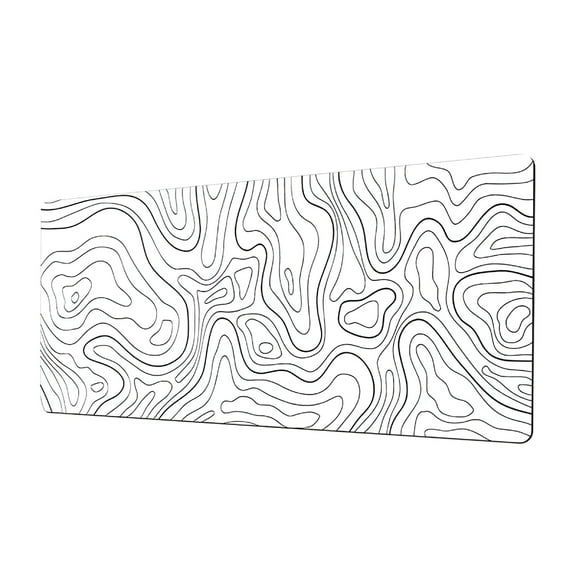 LAMIRO Topographic Mouse Pad Mat Gaming Large Long Extend Black/White Mousepad-Big