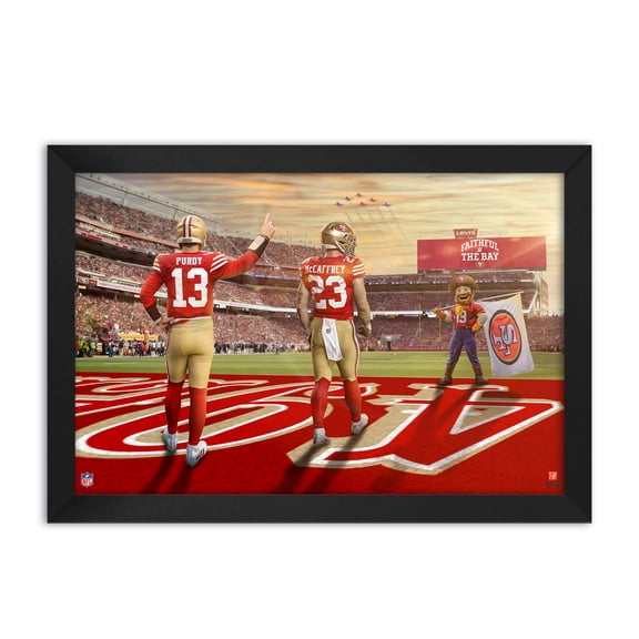 Brock Purdy and Christian McCaffrey San Francisco 49ers Framed Two-Player Art Print