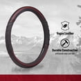 thumbnail image 4 of Genuine Dickies DuraSport Vegan Leather Steering Wheel Cover, Black and Red, Fits 14.5-15.5 in, 4 of 7