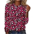 thumbnail image 2 of VKOYWKM Womens Valentines Day Tops Cute Love Heart Graphic Tees Long Sleeve Loose Fit Holiday Tops Spring T-Shirt Casual Crew Neck Romantic Valentine T-Shirts, 2 of 4