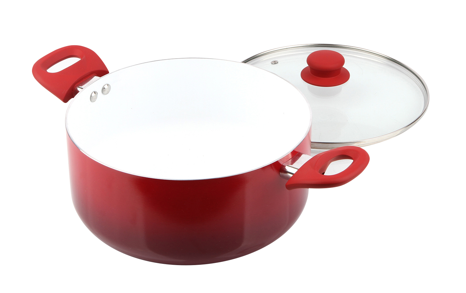 Mainstays Ceramic Nonstick 12 Piece Cookware Set, Red Ombre - image 3 of 8