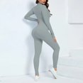 thumbnail image 1 of Monos de pierna delgada para mujer, traje de una pieza con cremallera, conjunto de Yoga de manga larga, ropa de entrenamiento de realce para gimnasio, monos para hacer ejercicio, ropa deportiva, 1 of 5
