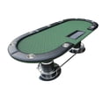 thumbnail image 1 of 96" Poker Table for Detachable Armrest Chip Tray Jumbo Cup Holders Speed Cloth Stainless Pedestal Base, 1 of 7