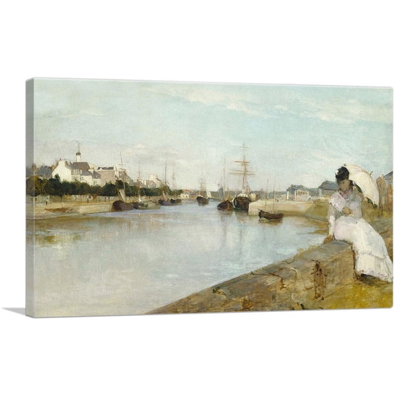 ARTCANVAS The Harbor At Lorient 1869 Canvas Art Print by Berthe Morisot - Size: 18" x 12" (0.75" Deep)